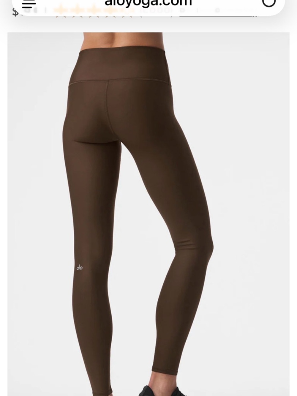 NWOT Alo 7/8 High-Waist Airlift Legging - Espresso Size M